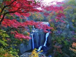 袋田の滝の紅葉の写真４
