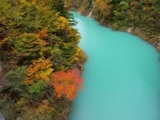 高瀬渓谷の紅葉写真１