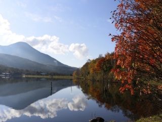 白樺高原・女神湖の紅葉の写真４