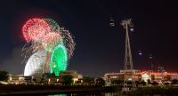 よこはまコスモワールド　横浜開港祭イルミネーション、「環境の日」グリーンライトアップを実施