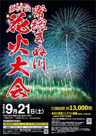 常総きぬ川花火大会フライヤー