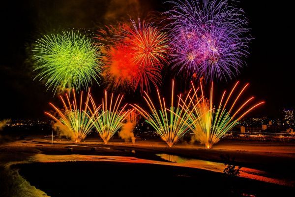 約1万～1万5千発の花火が夜空を彩る「安倍川花火大会」