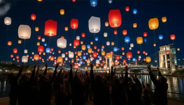 夏の夜空を彩る参加型ランタン