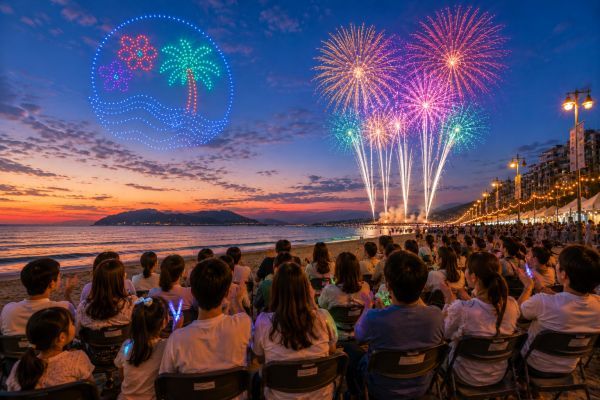 夜空を彩る光のショー