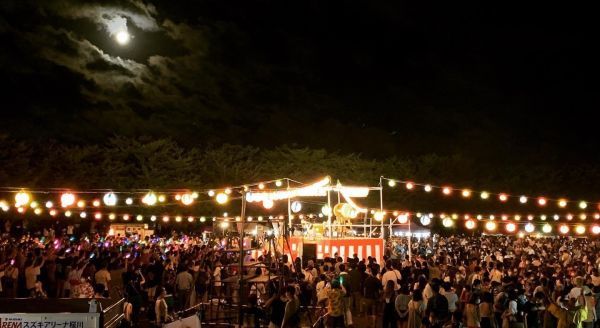 笠間納涼盆踊り花火大会の会場の様子