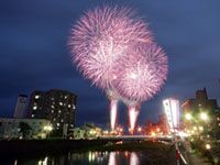 湯の川温泉花火大会の写真