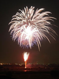 とりで利根川大花火の写真