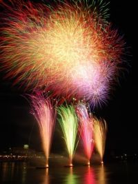 日本ライン夏まつりロングラン花火の写真