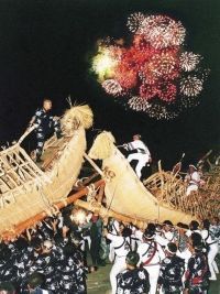 横手の送り盆まつり花火ショーの写真