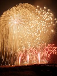 浅川の花火の写真
