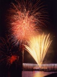 能生ふるさと海上花火大会の写真