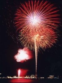 富士山河口湖山開きまつり花火大会の写真