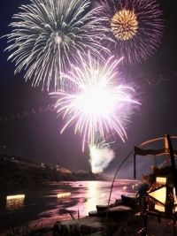飯田時又灯ろう流し花火大会の写真