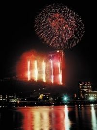戸倉上山田温泉夏祭りと煙火大会の写真