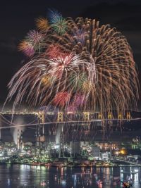 さかいで大橋まつり 海上花火大会の写真