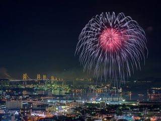 瀬戸大橋開通35周年記念 第58回さかいで大橋まつり 海上花火大会写真１