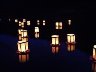 阿仁の花火大会と灯籠流し写真２