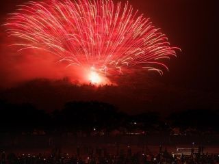 浅川の花火写真２