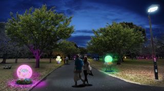 噴水周辺（「百花のはじまり」イメージ）