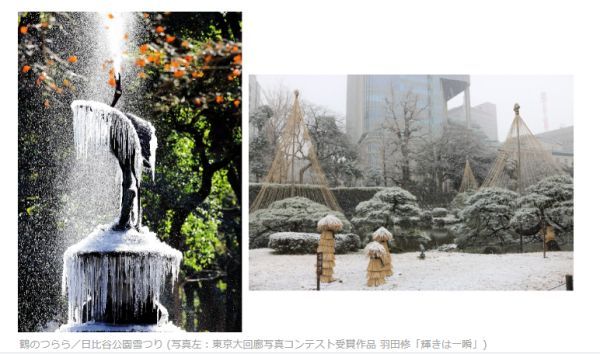 (写真左：東京大回廊写真コンテスト受賞作品 羽田修「輝きは一瞬」)