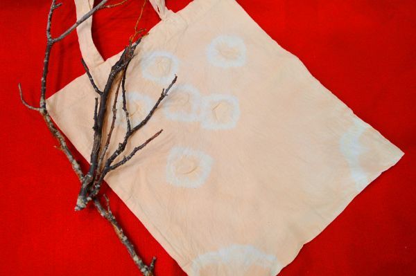 園内の梅の枝を使った紅梅の草木染(※作品イメージ)