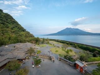 国指定名勝 仙巌園の桜写真１
