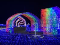 【ローザンイルミ2021】コロナ終息に願いを込め「虹」のイルミネーション始まる。開園10周年記念スペシャルコンテンツ～４ｍを超える巨大リース＆虹色のクレマチス装飾も完成しました！