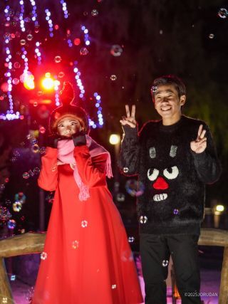 点灯後にはしゃぼんの演出も