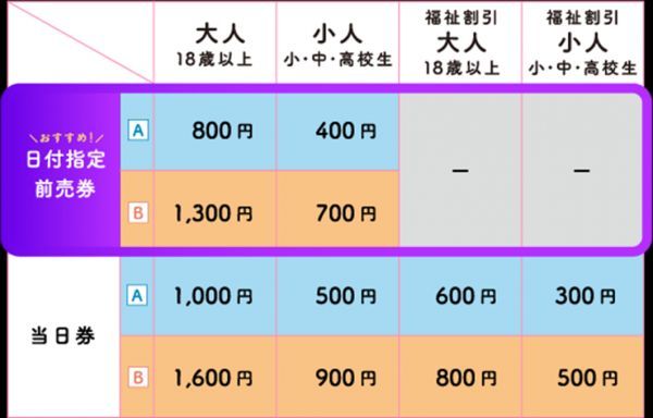 東京メガイルミ料金表