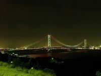 明石海峡大橋ライトアップの写真