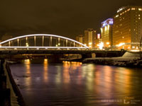 開運橋ライトアップの写真