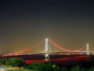 明石海峡大橋ライトアップの写真３