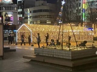 JR盛岡駅&フェザン ウインターイルミネーション写真２