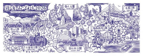 ▲オリジナル手ぬぐいデザイン（イメージ）