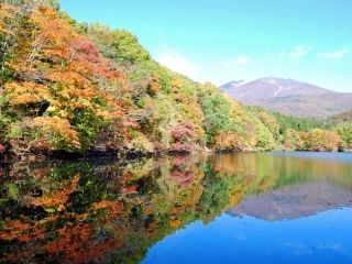 長老湖の紅葉の写真３
