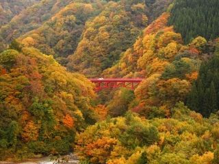 松川渓谷の紅葉写真１