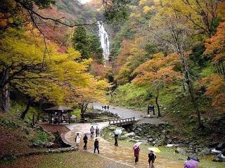 名勝神庭の滝の紅葉写真１