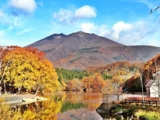 長老湖の紅葉写真１