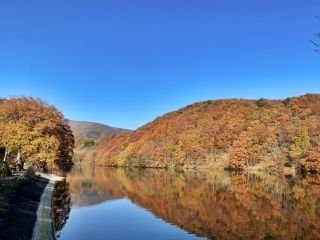 長老湖の紅葉写真２