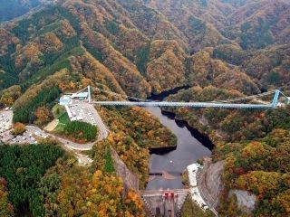 竜神峡の紅葉写真１