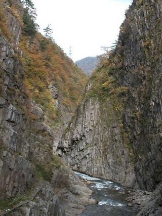 清津峡の紅葉写真２