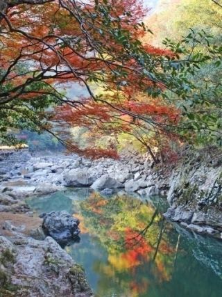 長門峡の紅葉写真１