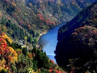 蘇陽峡の紅葉写真１