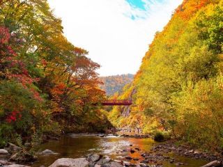 定山渓の紅葉写真１