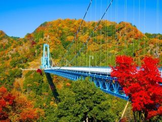 竜神峡の紅葉写真１