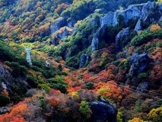 寒霞渓の紅葉写真１