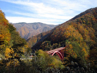 滝川渓谷の紅葉写真１