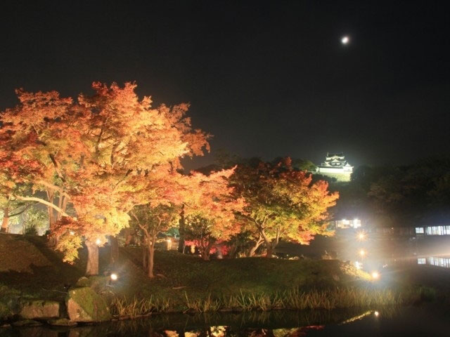 名勝 玄宮園の紅葉 紅葉情報21