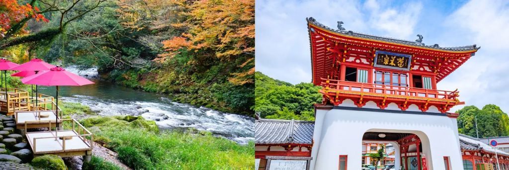2025年の人気上昇温泉地ランキング 3位「山中温泉」の「鶴仙渓」、5位「武雄温泉」の「武雄温泉楼門」